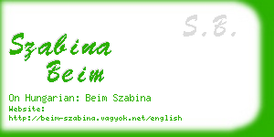 szabina beim business card